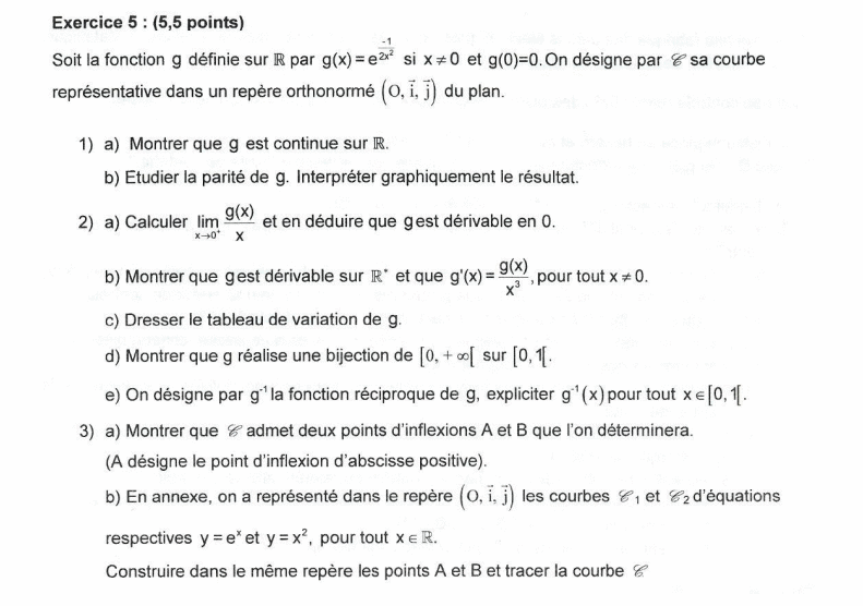 Bac Maths (contrle) Tunisie 2019  : image 8